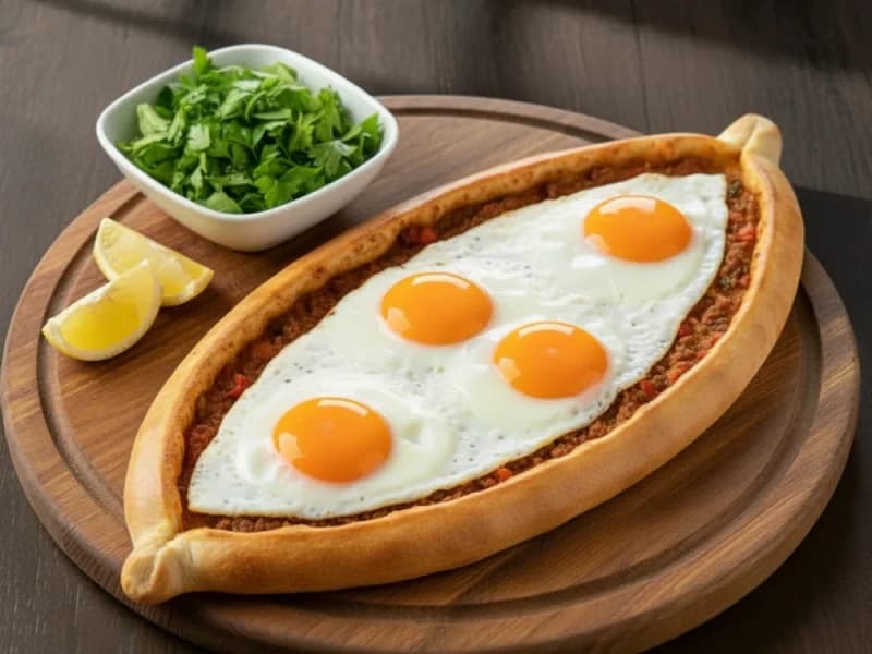 Buket Lahmacun & Kebap — Kıymalı Yumurtalı Pide