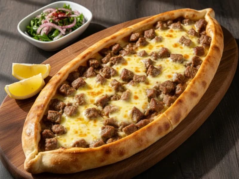 Buket Lahmacun & Kebap — Kuşbaşılı Kaşarlı Pide
