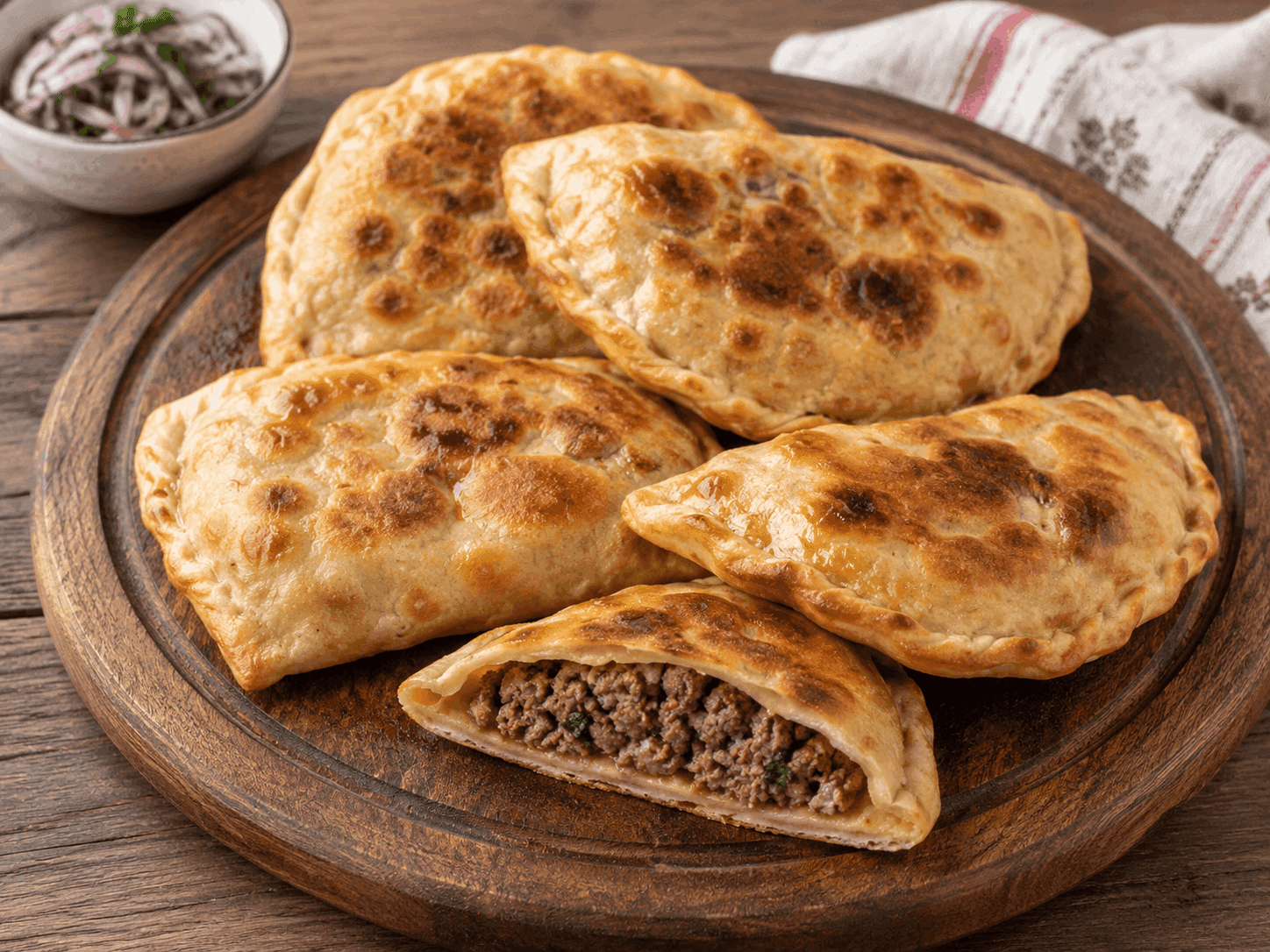 Sembusek: kapalı lahmacun, hilal biçimli içli ekmek
