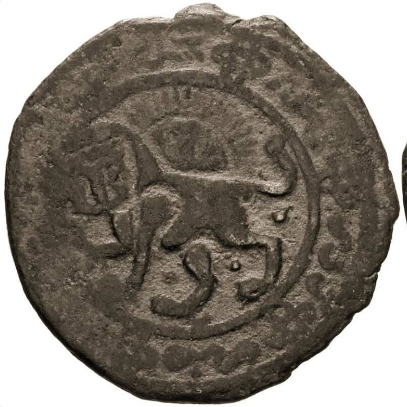 Melik Şemseddin Salih adına Mardin'de basılmış bakır sikke, 1346-47